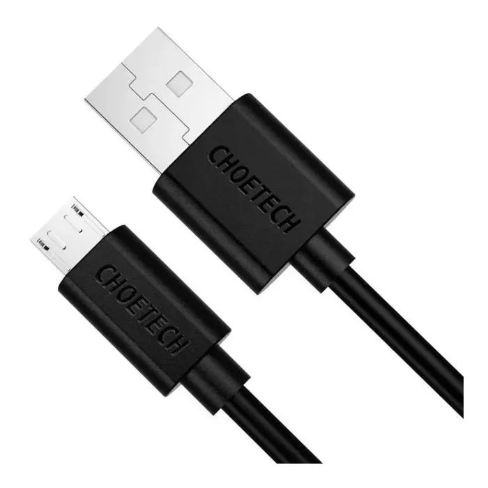 Дата кабель USB 2.0 AM to Micro 5P 1.2m PVC Choetech (AB003-BK) изображение 2