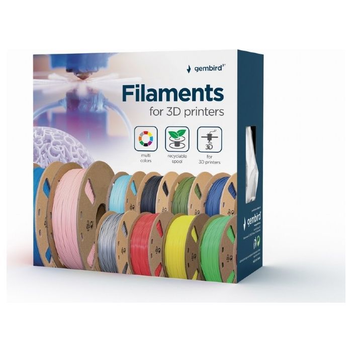 Пластик для 3D-принтера Gembird PLA+, 1.75 мм, 1 kg, gray (3DP-PLA+1.75-02-GR) изображение 3