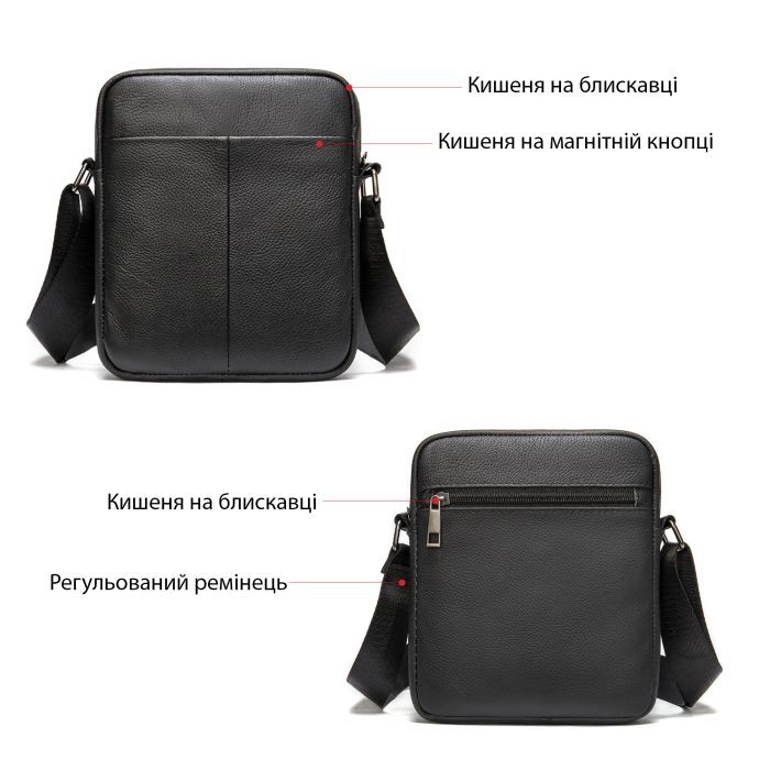 Сумка Vintage Кожаная Черная (14994) изображение 4