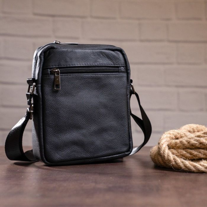 Сумка Vintage Кожаная Черная (14994) изображение 7