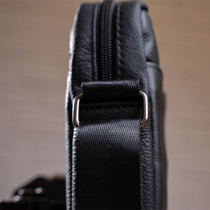 Сумка Vintage Кожаная Черная (14994) изображение 9