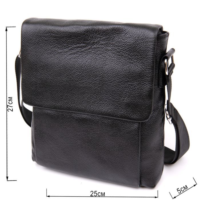 Сумка Vintage С клапаном флотар Черная (20410) изображение 3