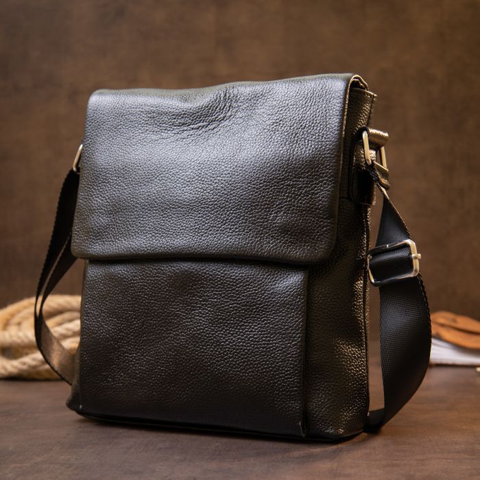 Сумка Vintage С клапаном флотар Черная (20410) изображение 9