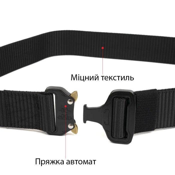 Ремень Vintage Мужской текстильный Черный (20337) изображение 4 Ремень Vintage Мужской текстильный Черный (20337) изображение 4