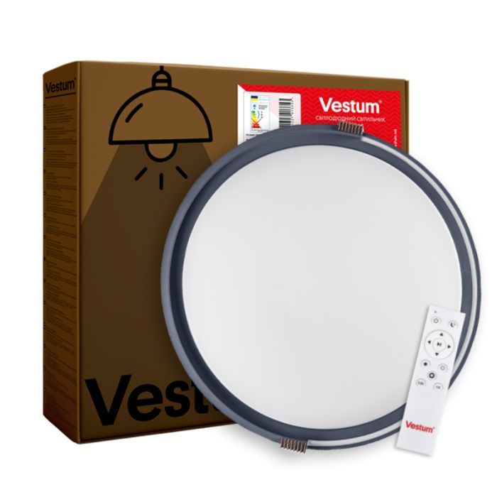 Светильник Vestum COLISEUM матовий 60W 395*60мм 3000К-6500К з ДК білий з синім (VS-91066)