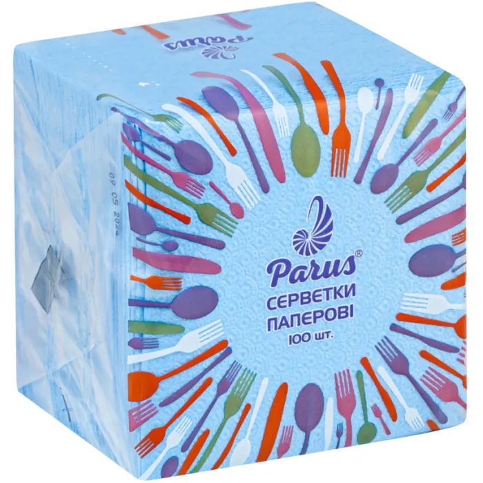 Серветки столові Parus 1 шар Сині 100 шт. (4820044170264)