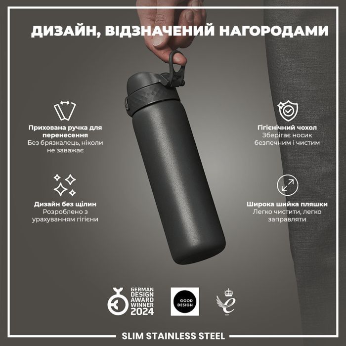 Пляшка для води ION8 OneTouch Stainless Steel 600 мл Blue (I8SS600BLU) зображення 4