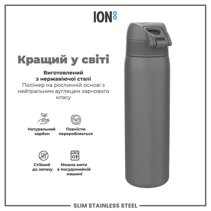 Пляшка для води ION8 OneTouch Stainless Steel 600 мл Blue (I8SS600BLU) зображення 6