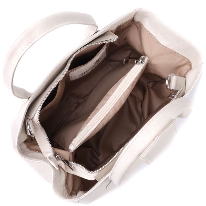 Сумка Shvigel Из натуральной кожи Бежевая (22830) изображение 7