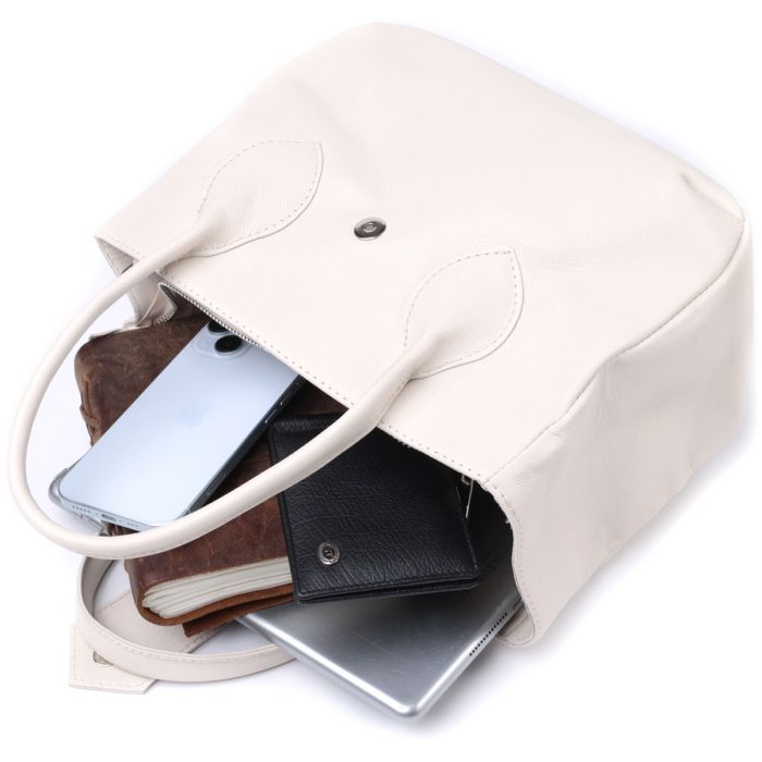 Сумка Shvigel Из натуральной кожи Бежевая (22830) изображение 9