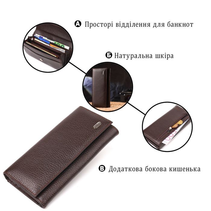 Гаманець Canpellini З натуральної шкіри Фіолетовий (21630) зображення 4