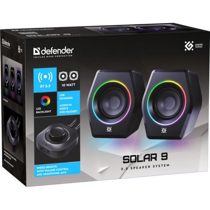 Акустическая система Defender Solar 9 LED Bluetooth USB Black (65939) изображение 8