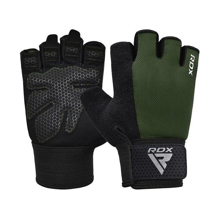 Перчатки для фитнеса RDX W1 Half Army Green Plus XL (WGA-W1HA-XL+)