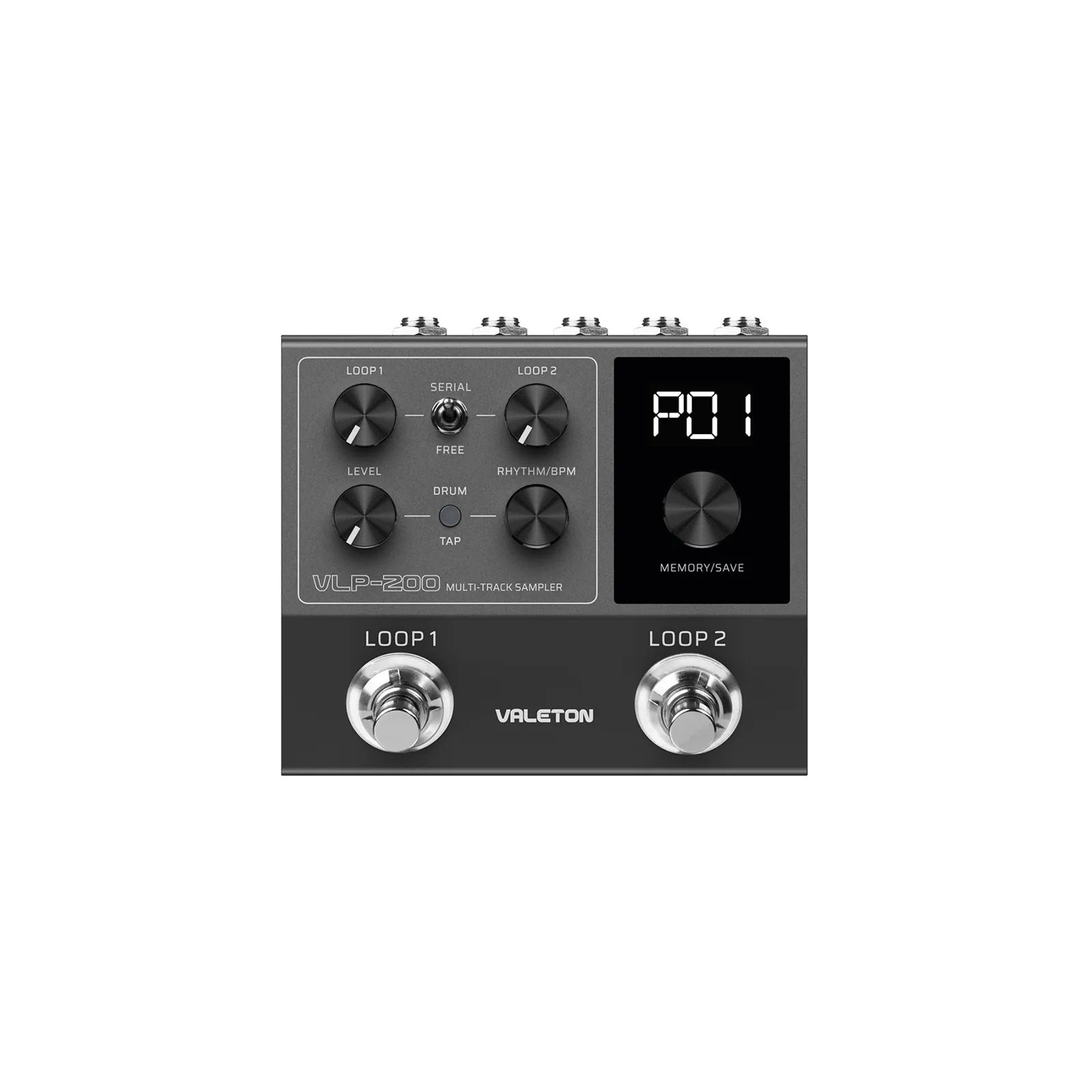 Valeton VLP-200 Looper Double Indépendant | 2 Loopers + Boîte à Rythmes 100 Patterns | Mémoire 99 Projets, Connectique Complète