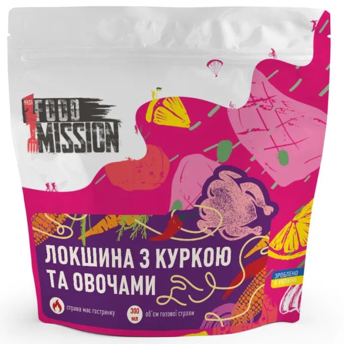 Пища быстрого приготовления Food Mission Лапша с курицей и овощами 65 г (fm.30580)