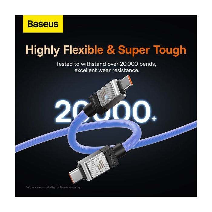 Дата кабель USB-C to USB-C 1.0m CoolPlay Fast Charging 100W blue Baseus (CAKW000203) изображение 11