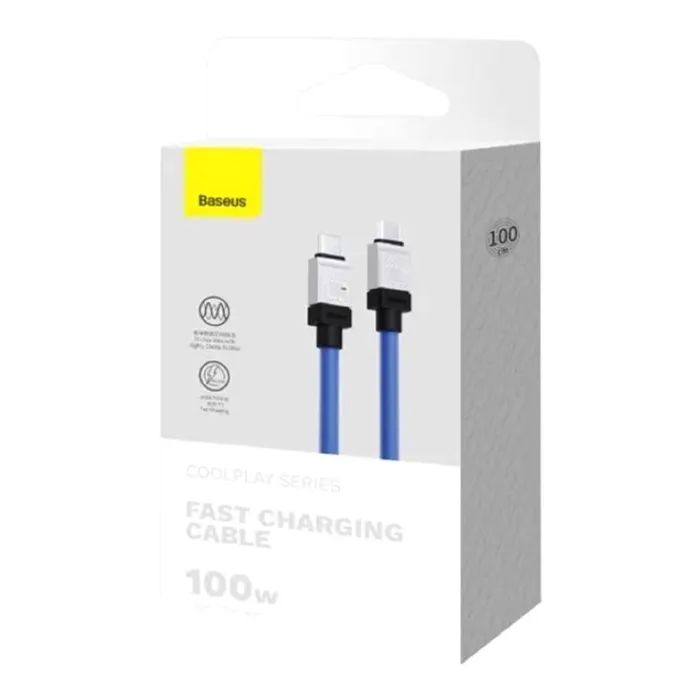 Дата кабель USB-C to USB-C 1.0m CoolPlay Fast Charging 100W blue Baseus (CAKW000203) изображение 2