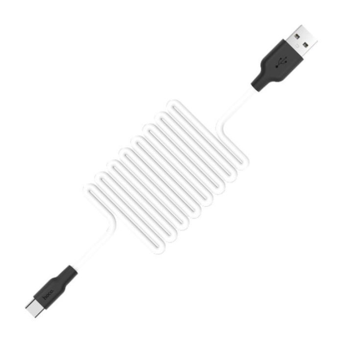 Дата кабель USB 2.0 AM to USB-C 1.0m 2A silicone X21 black+white HOCO (6957531071402) зображення 3