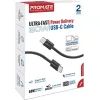 Дата кабель USB-C to USB-C 2.0m 60W PD EcoLine-CC200 black Promate (ecoline-cc200.black) изображение 2