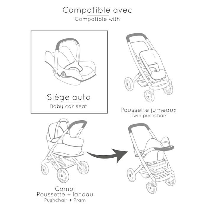 Аксессуар к кукле Smoby Кресло-переноска Maxi-Cosi Розовый жемчуг, 31 x 48 x 37 см, 3+ (7600240241) изображение 7