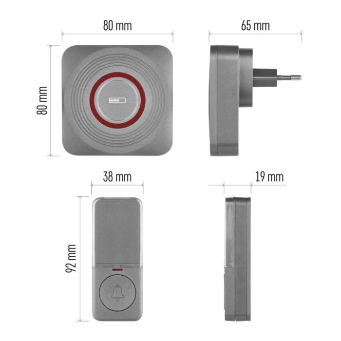 Дверний дзвінок EMOS бездротовий EMOS P5735WS WiFi (P5735WS) зображення 8