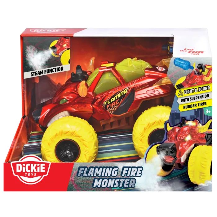 Машина Dickie Toys Пылающий огненный монстр со звуком и световым эффектом 25 см (3754003) изображение 3