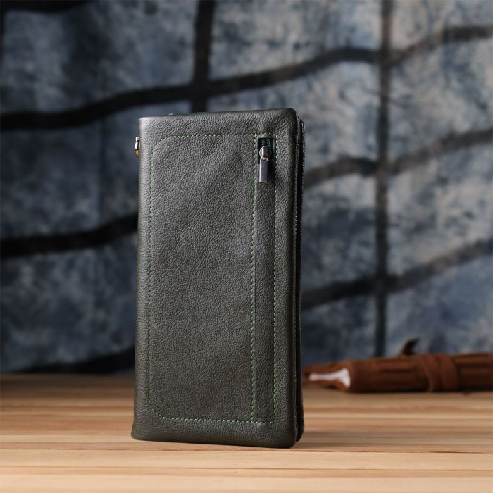 Гаманець ST Leather З відділенням під телефон Зелений (23103) зображення 10