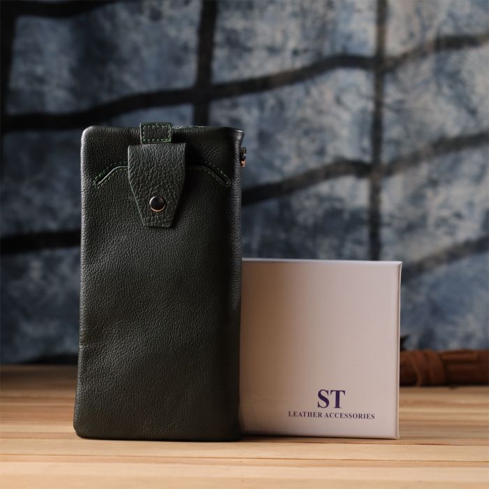 Гаманець ST Leather З відділенням під телефон Зелений (23103) зображення 11