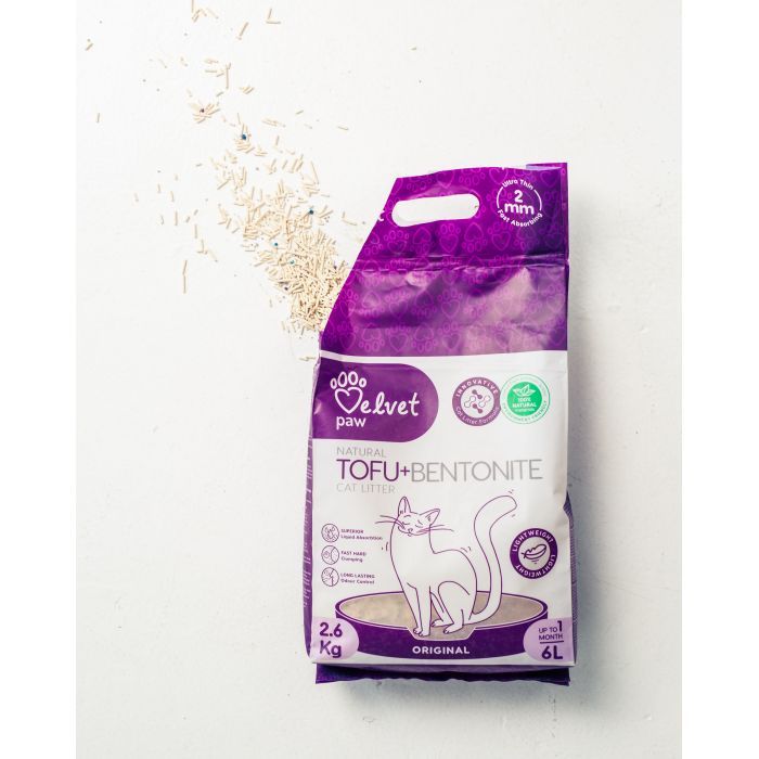 Наповнювач для туалету Velvet Paw TOFU з бентонітом, оригінальний (2 мм) 2.6 кг (TOF70021) зображення 3