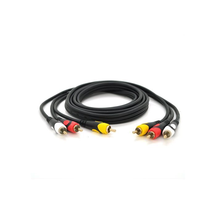 Кабель мультимедійний 3xRCA M to 3xRCA M 1.8m black Voltronic (YT-3хRCA(M)/3хRCA(M)-1.8P)