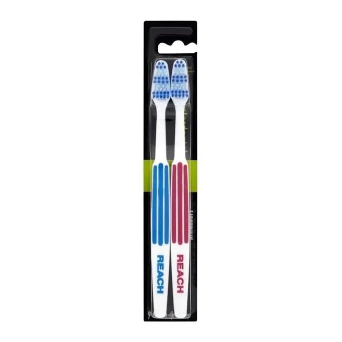 Зубна щітка Reach Toothbrush Medium Twin Pack Interdental Червоно-синя 2 шт (8801051803371)