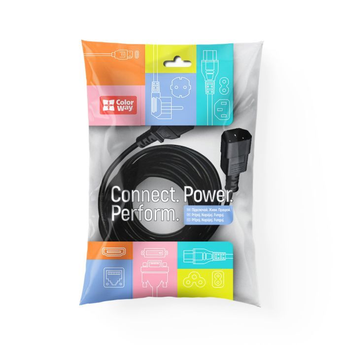 Кабель питания C13 to C14 1.8m black ColorWay (CW-CBP087-BK) изображение 5