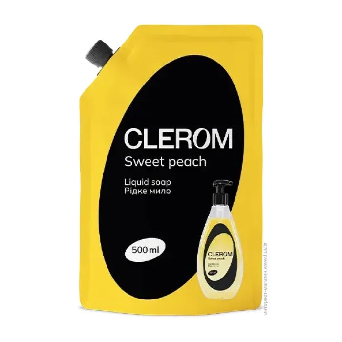 Жидкое мыло Clerom Sweet peach Дой-пак 500 мл (4820287020265)