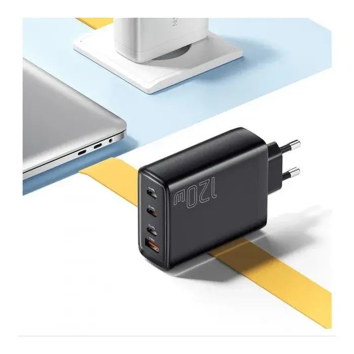 Зарядний пристрій Essager 3xUSB-C + 1xUSB 120W GaN (ECT3CA-JZB01-Z) зображення 5