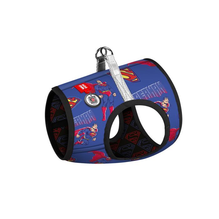 Шлей для собак WAUDOG Clothes мягкая с QR адресником "Сила Супермена" S1 (227-1079)