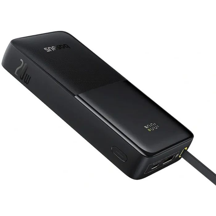 Батарея універсальна Baseus Bipow 2 Digital Display 20000mAh 20W with Built-in USB-C Cable Black (P10077101113-01) зображення 3