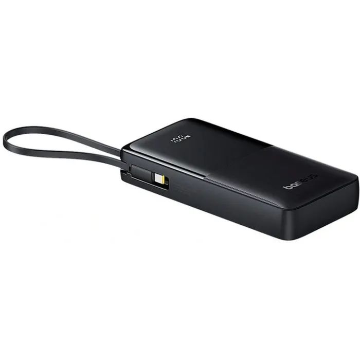 Батарея універсальна Baseus Bipow 2 Digital Display 20000mAh 20W with Built-in USB-C Cable Black (P10077101113-01) зображення 4