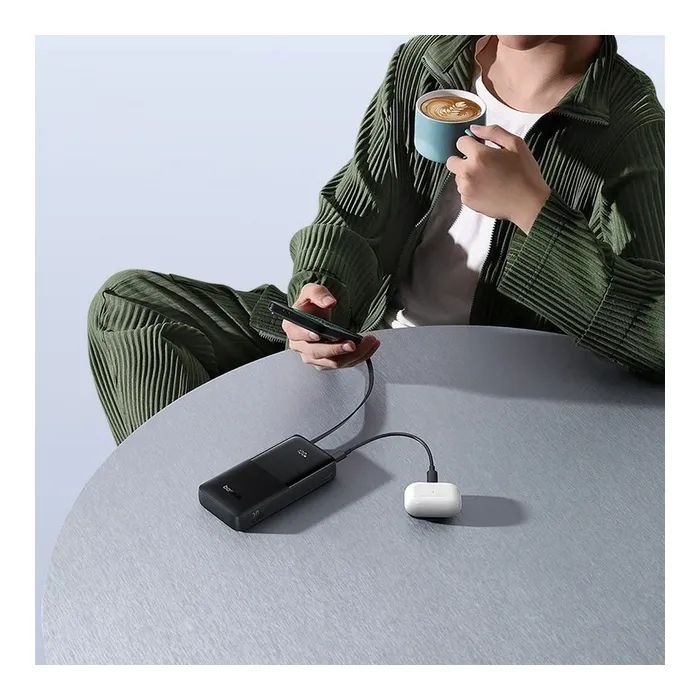 Батарея універсальна Baseus Bipow 2 Digital Display 20000mAh 20W with Built-in USB-C Cable Black (P10077101113-01) зображення 7
