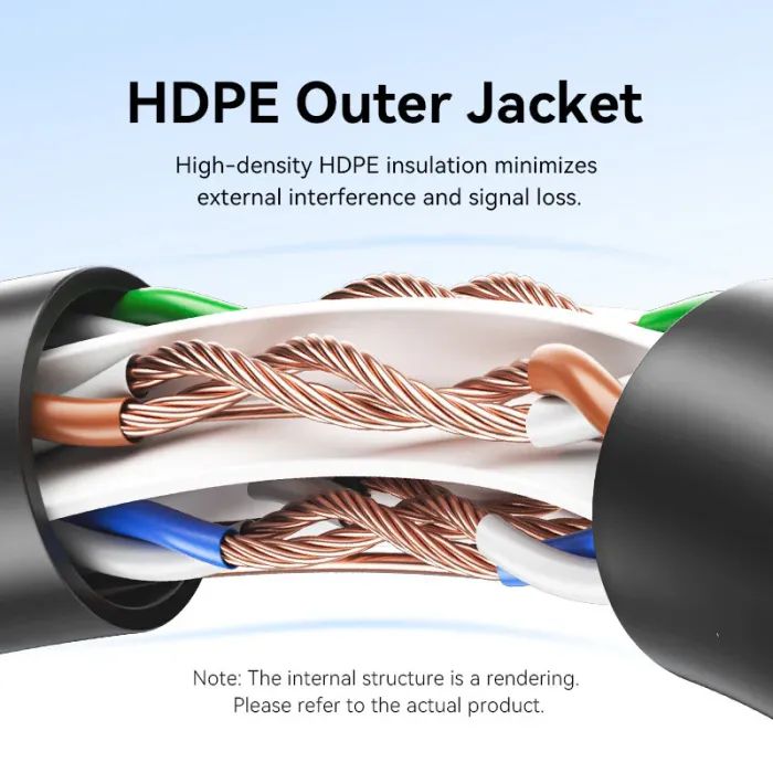 Патч-корд 10м, UTP cat 6 RJ-45 black Vention (IBEBL) зображення 6