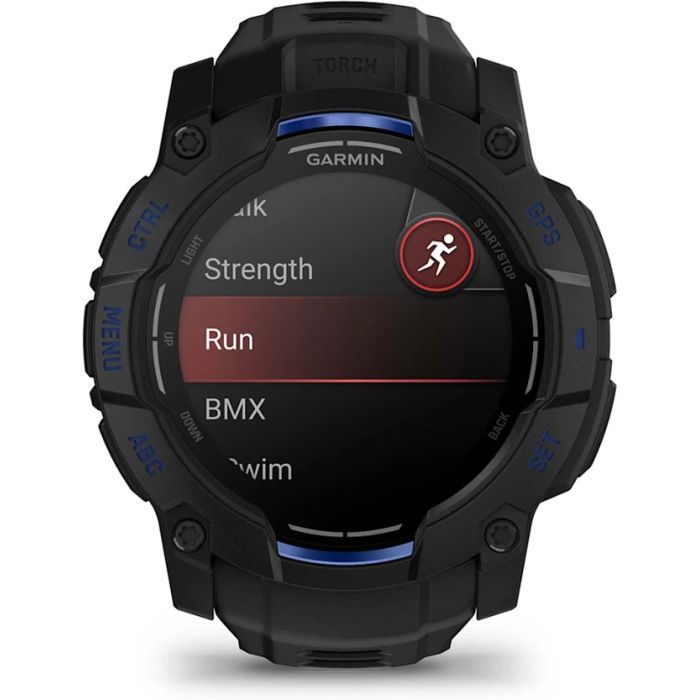 Смарт-часы Garmin Instinct 3, 50mm, AMOLED, Black with Bolt Blue Accents, GPS смарт-годинник (010-03020-03) изображение 2