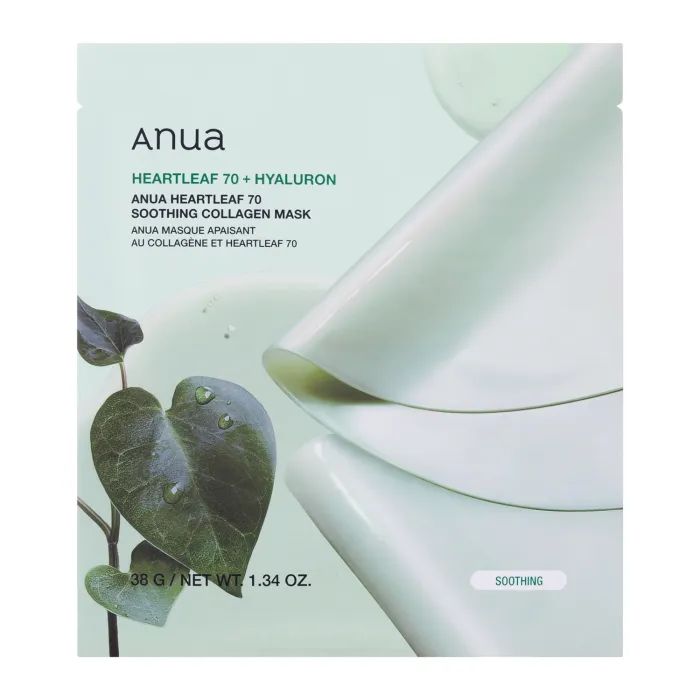 Маска для обличчя Anua Heartleaf 70% Soothing Collagen Mask 38 г (8809640737374)