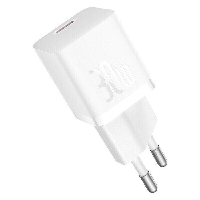 Зарядний пристрій Baseus 1xUSB-C 30W GaN5 white (CCGN070502)