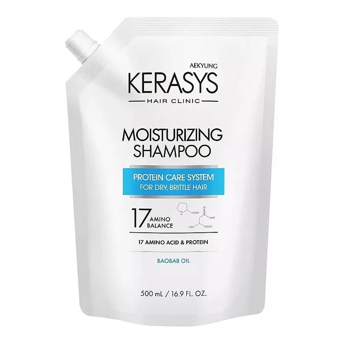 Шампунь KeraSys Hair Clinic Moisturizing Shampoo Дой-пак 500 мл (8801046900703)