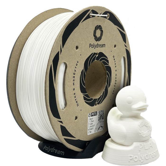 Пластик для 3D-принтера Polydream PLA 1,75mm 1,2кг White (PLA9003/12)