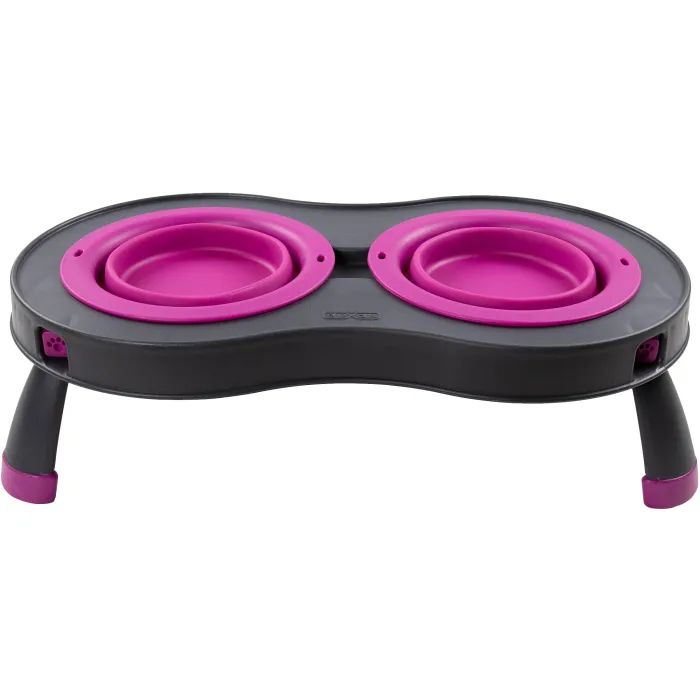 Посуд для собак Dexas Миска подвійна на складній підставці 240 мл пурпурна (0084297308988)