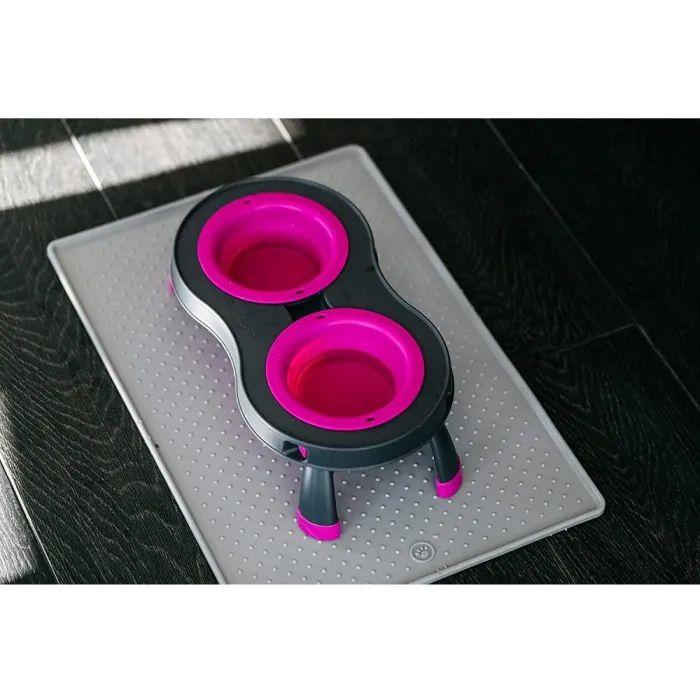 Посуд для собак Dexas Миска подвійна на складній підставці 240 мл пурпурна (0084297308988) зображення 5