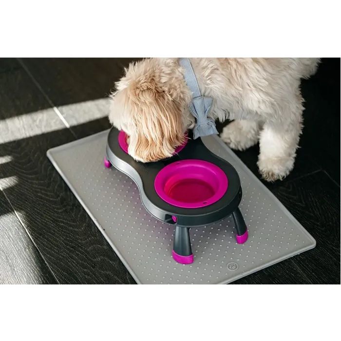 Посуд для собак Dexas Миска подвійна на складній підставці 240 мл пурпурна (0084297308988) зображення 6