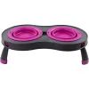 Посуд для собак Dexas Миска подвійна на складній підставці 240 мл пурпурна (0084297308988)