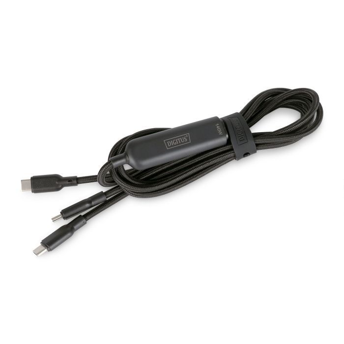 Дата кабель USB-C to 2xUSB-C 1.8m 140W black Digitus (AK-300170-018-S) зображення 4