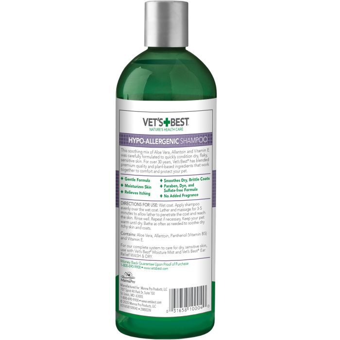 Шампунь для животных Vet's Best Hypo-Allergenic для собак гипоаллергенный 470 мл (0031658100040) изображение 2